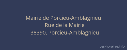 Mairie de Porcieu-Amblagnieu