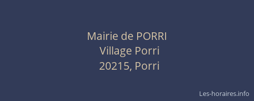 Mairie de PORRI