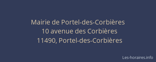 Mairie de Portel-des-Corbi&egrave;res