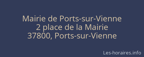 Mairie de Ports-sur-Vienne