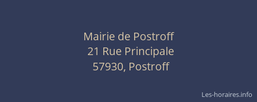Mairie de Postroff