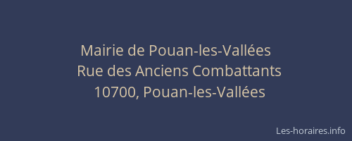 Mairie de Pouan-les-Vallées