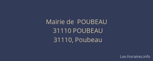 Mairie de  POUBEAU