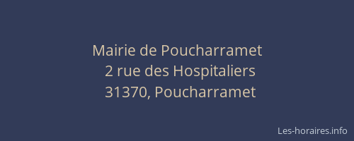 Mairie de Poucharramet
