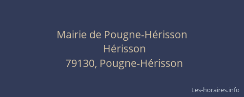 Mairie de Pougne-H&eacute;risson