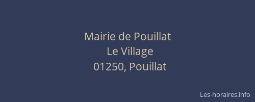 Mairie de Pouillat