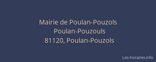 Mairie de Poulan-Pouzols