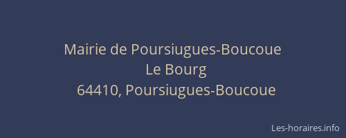Mairie de Poursiugues-Boucoue