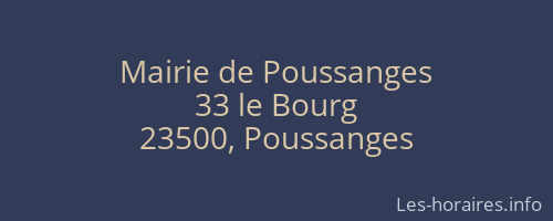 Mairie de Poussanges
