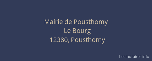 Mairie de Pousthomy