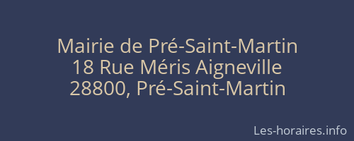 Mairie de Pré-Saint-Martin