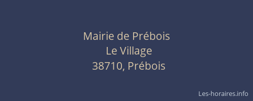 Mairie de Prébois