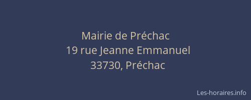 Mairie de Pr&eacute;chac