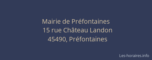 Mairie de Pr&eacute;fontaines
