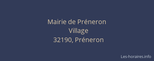 Mairie de Pr&eacute;neron