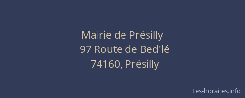 Mairie de Présilly