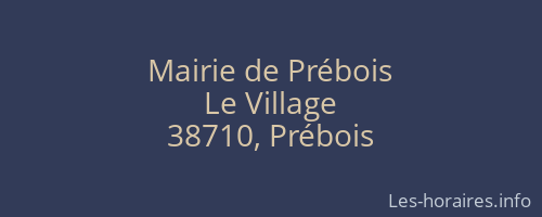 Mairie de Prébois