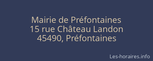 Mairie de Préfontaines