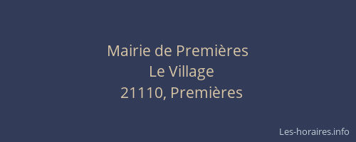 Mairie de Premi&egrave;res