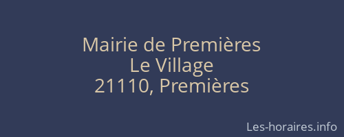 Mairie de Premières