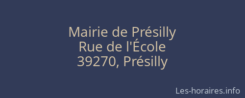 Mairie de Présilly