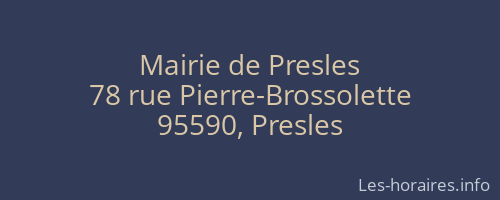 Mairie de Presles