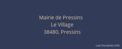 Mairie de Pressins