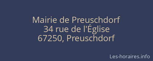 Mairie de Preuschdorf