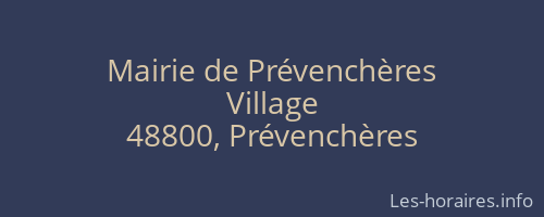 Mairie de Prévenchères