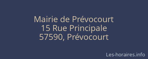 Mairie de Prévocourt