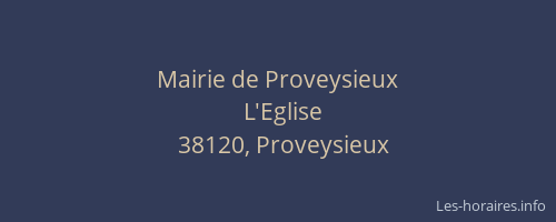 Mairie de Proveysieux