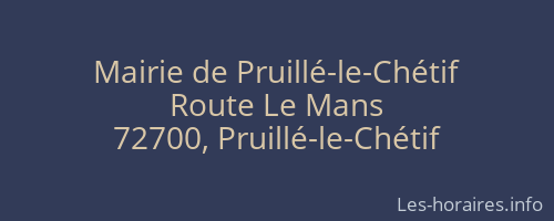 Mairie de Pruillé-le-Chétif