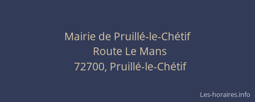 Mairie de Pruill&eacute;-le-Ch&eacute;tif