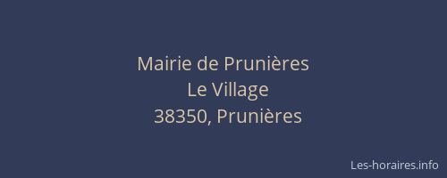 Mairie de Pruni&egrave;res