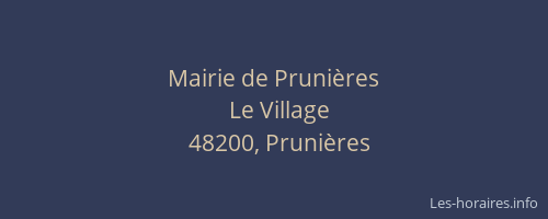 Mairie de Pruni&egrave;res