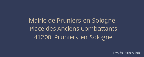 Mairie de Pruniers-en-Sologne