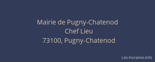 Mairie de Pugny-Chatenod