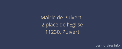 Mairie de Puivert