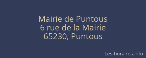 Mairie de Puntous