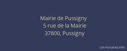 Mairie de Pussigny