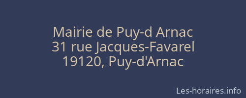 Mairie de Puy-d Arnac
