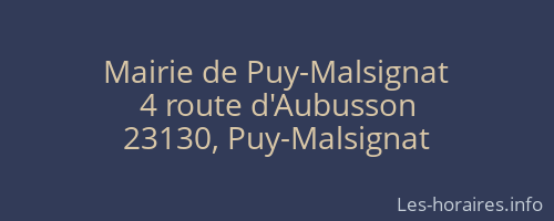 Mairie de Puy-Malsignat