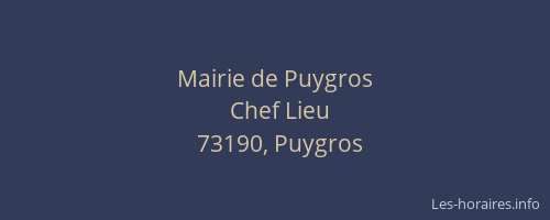 Mairie de Puygros