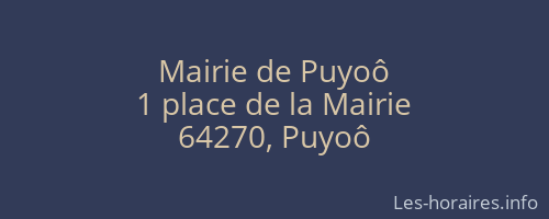 Mairie de Puyoô