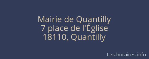 Mairie de Quantilly
