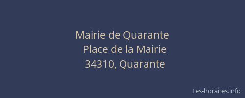 Mairie de Quarante