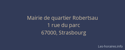 Mairie de quartier Robertsau