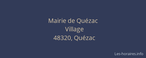 Mairie de Qu&eacute;zac
