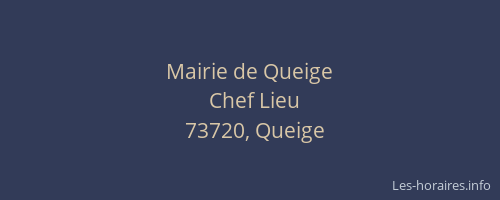 Mairie de Queige