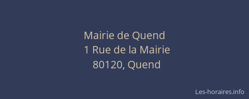 Mairie de Quend